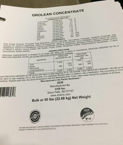 50# Payback Grolean Hog Concentrate 40