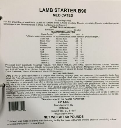 50# Payback Lamb Creep B90 Medicated Pellet