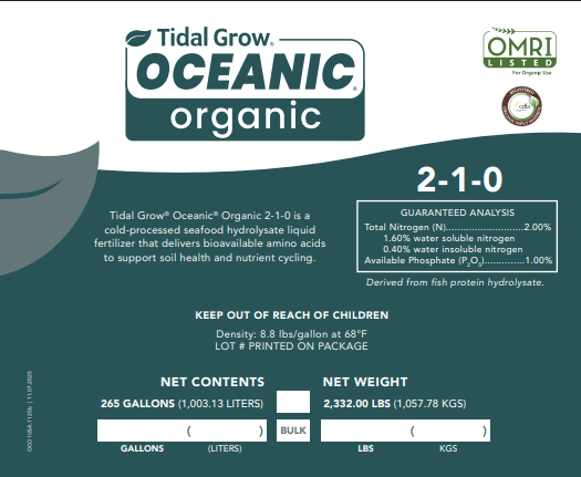 Tidal Grow Oceanic Hydrolysate 2-1-0 (Organic)