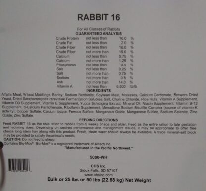 Payback Rabbit 16% Pellet (25# or 50#)